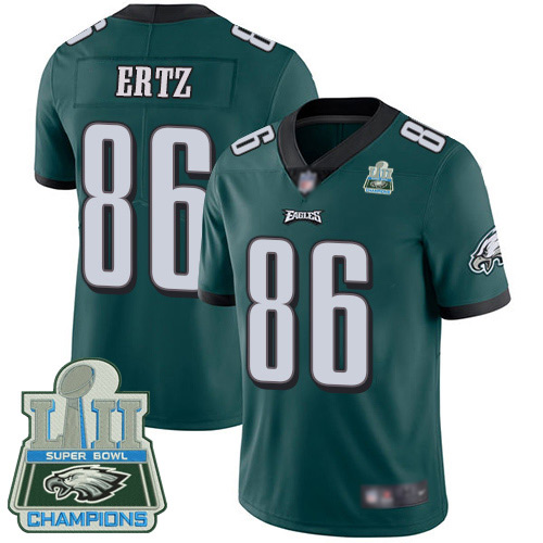 Men Philadelphia Eagles #86 Zach Ertz Midnight Green Team Color Vapor Untouchable NFL Jersey Limited Player Super Bowl 100th